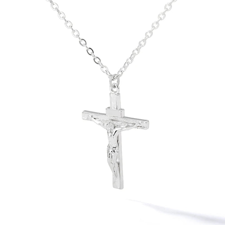 Christian Jesus Cross Necklace For Women Men Stainless Steel Chains Choker Religion Cross Pendants Jewelry Prayer Baptism Gifts