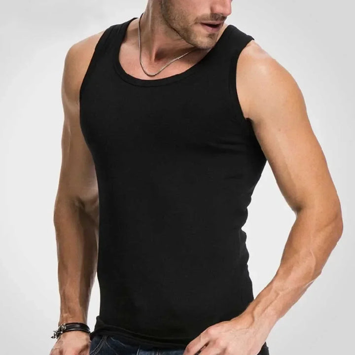 Men Sleeveless Tank Tops Undershirt Gym Workout Stringer Fitness T-Shirt Beater Undershirt Sports Casual Solid Male Tank Top