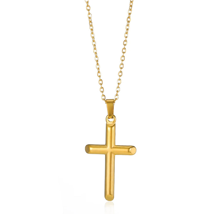 Christian Jesus Cross Necklace For Women Men Stainless Steel Chains Choker Religion Cross Pendants Jewelry Prayer Baptism Gifts