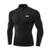 Mens Dumbbel Compression Fitness Long Sleeve Polo Shirts Running T-shirts Tight Jogging Gym Sportswear Quick Dry Rashgard