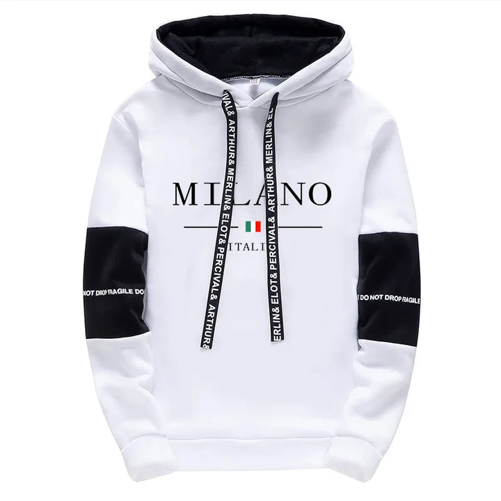 Newest Fahsion Mens Sportswear Hooded Sweatshirts Jogger Pants Male Daily Casual Sport Jogging Suit Italia Milan Printed Hoodies